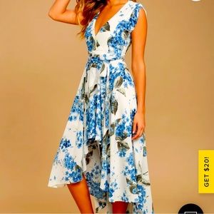 White floral high-low dress